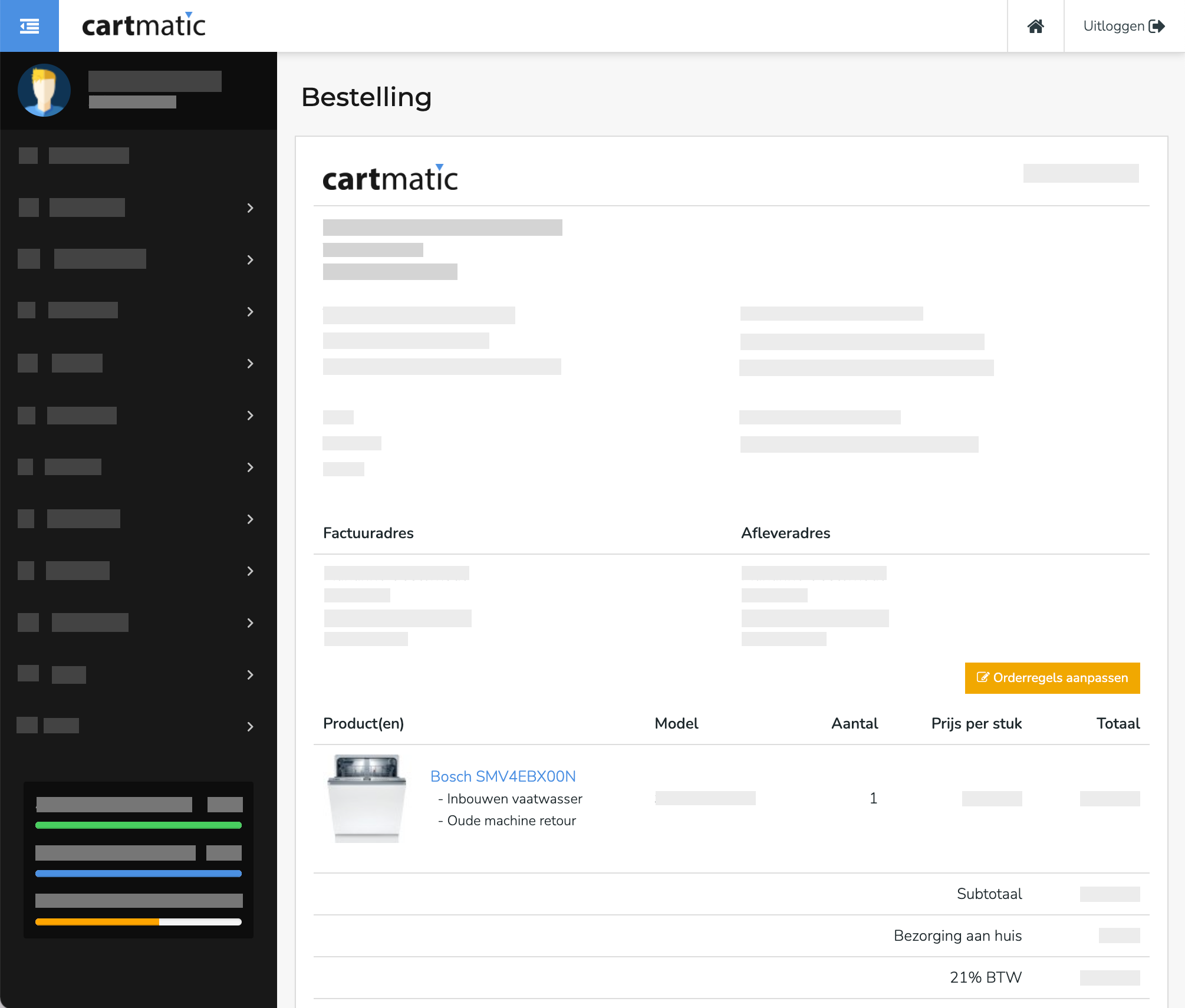 Cartmatic - Orders bekijken 